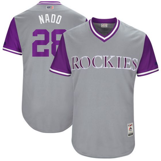 Men Colorado Rockies 28 Nado Grey New Rush Limited MLB Jerseys